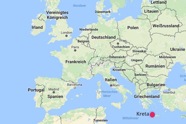 Die Insel Kreta auf der Karte